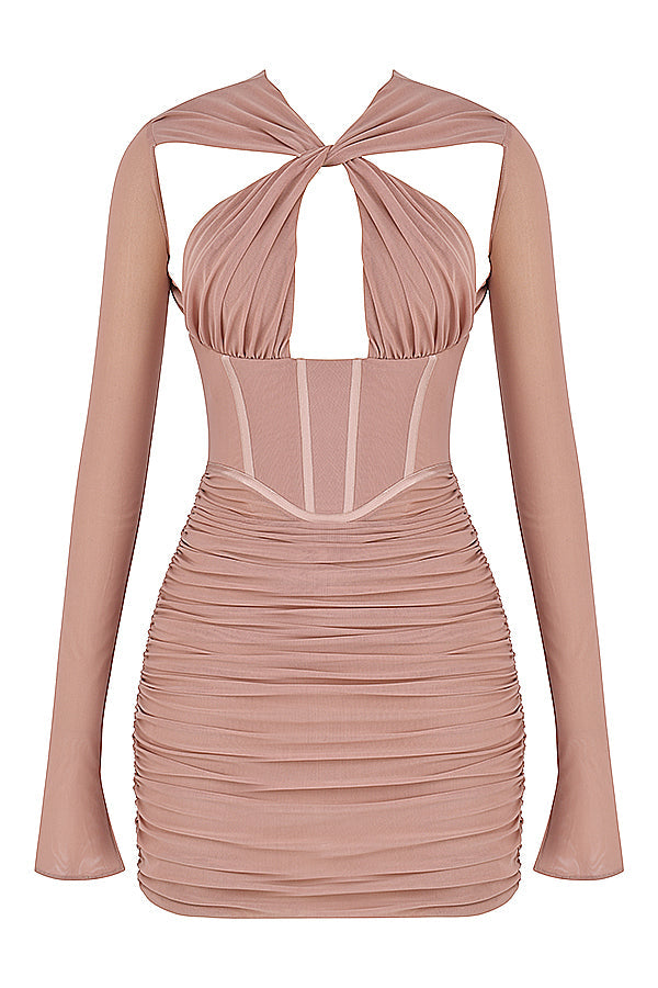 Blush corset mini dress