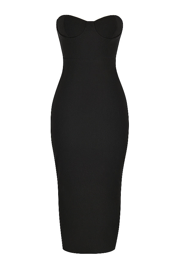 Strapless corset maxi dress