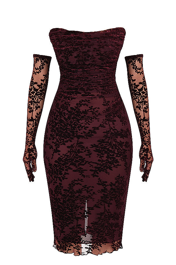 Black cherry colored corset dress