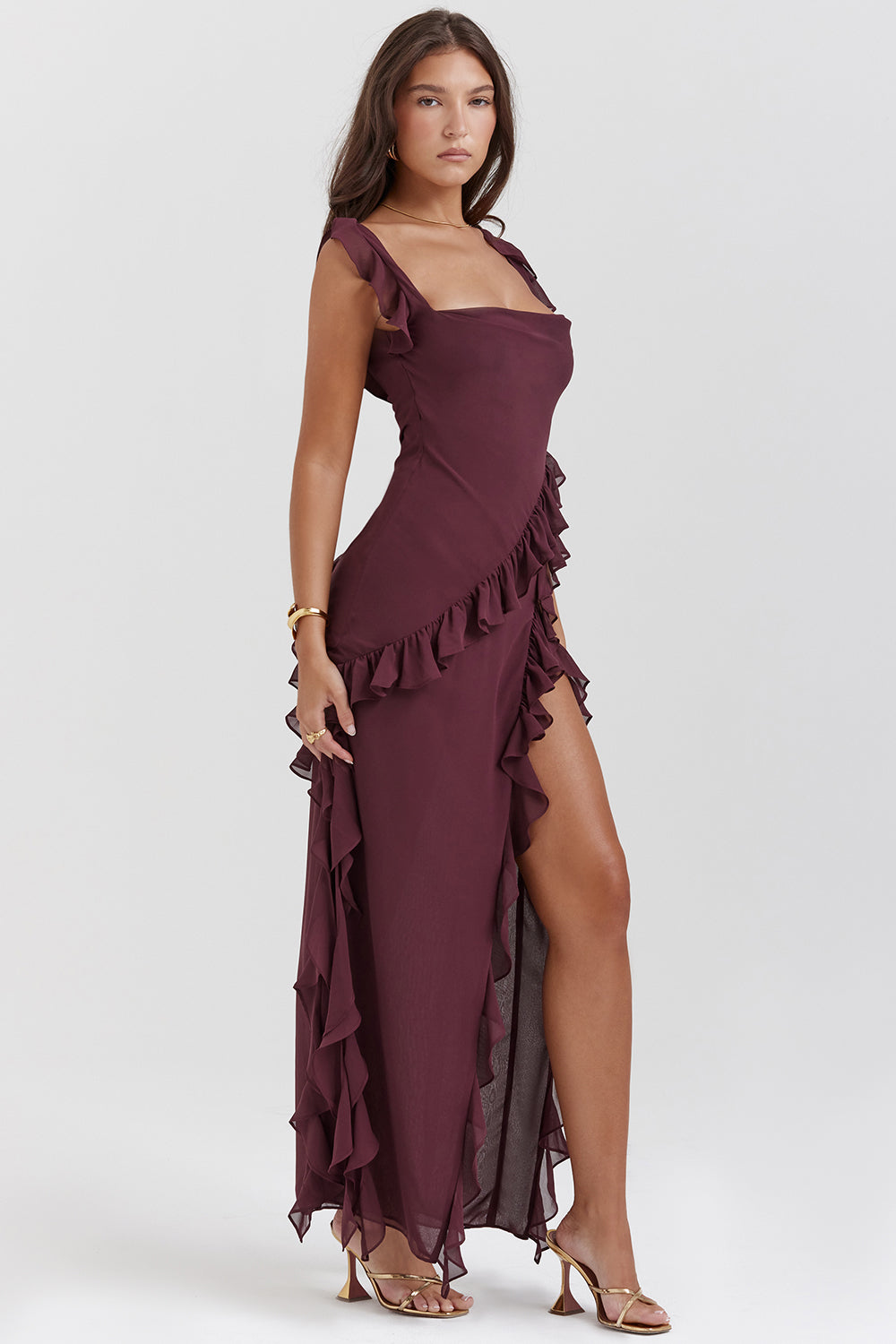 Maxi dress with ruffles