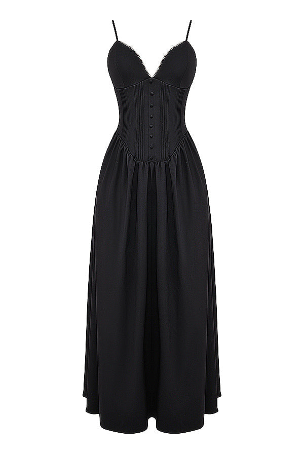 Black corset maxi dress
