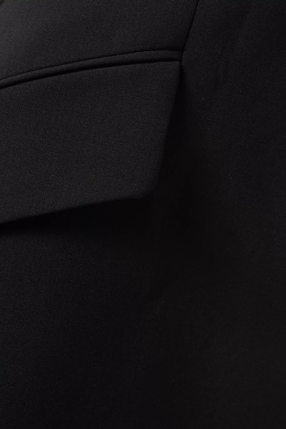 Single Breasted Black Coat in Wool Blend