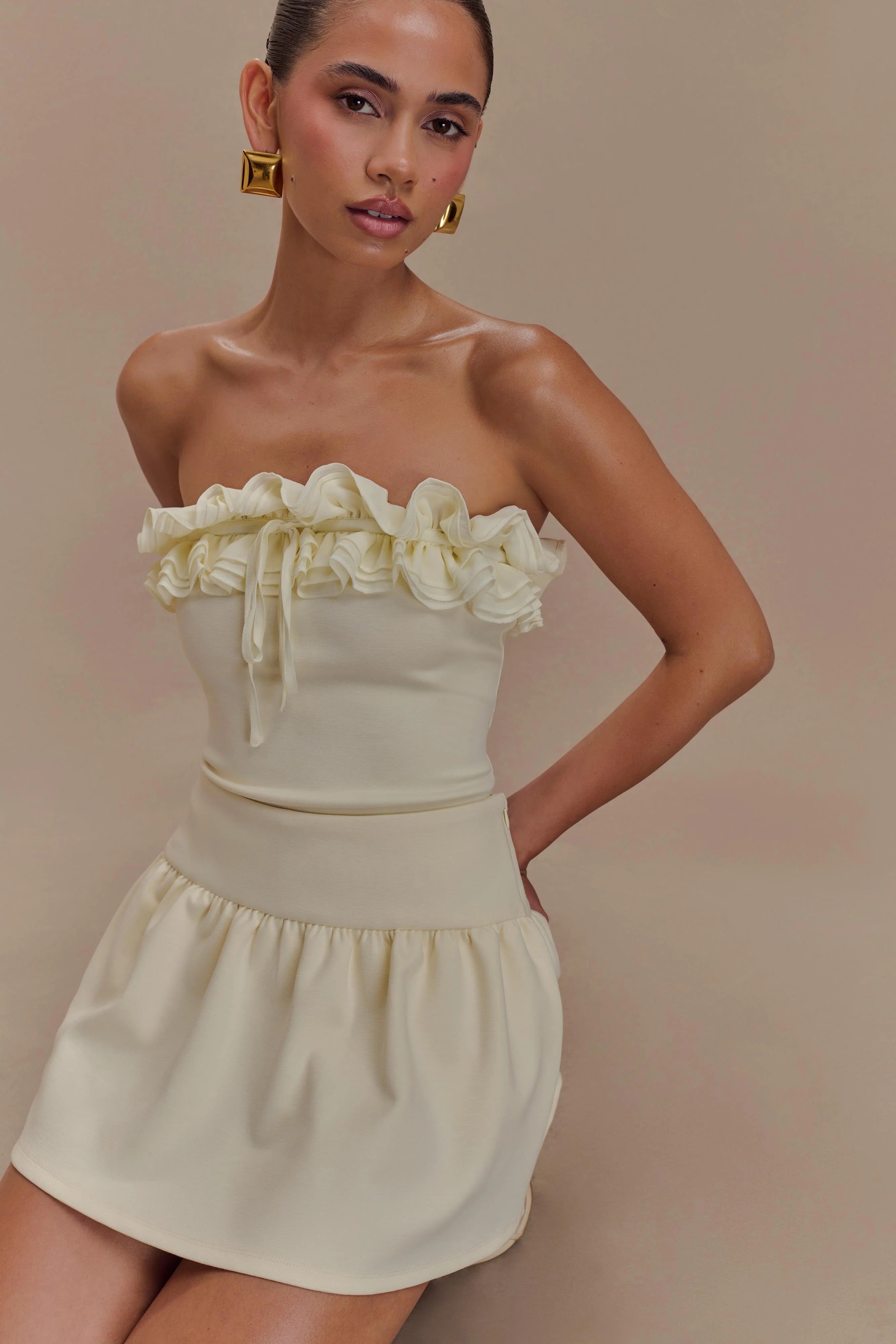 Ruffle Off Shoulder Mini Dress