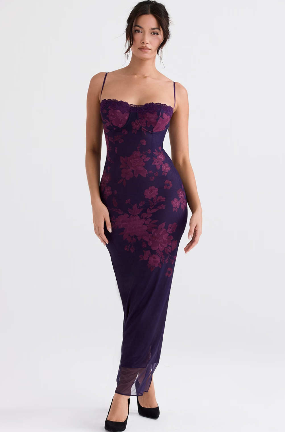 Floral Maxi Dress In Purple