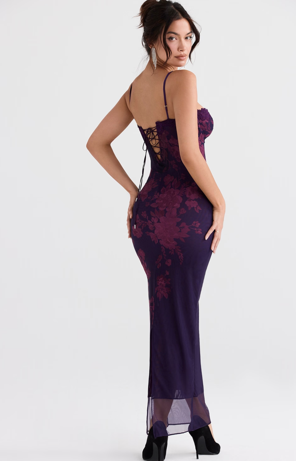 Floral Maxi Dress In Purple