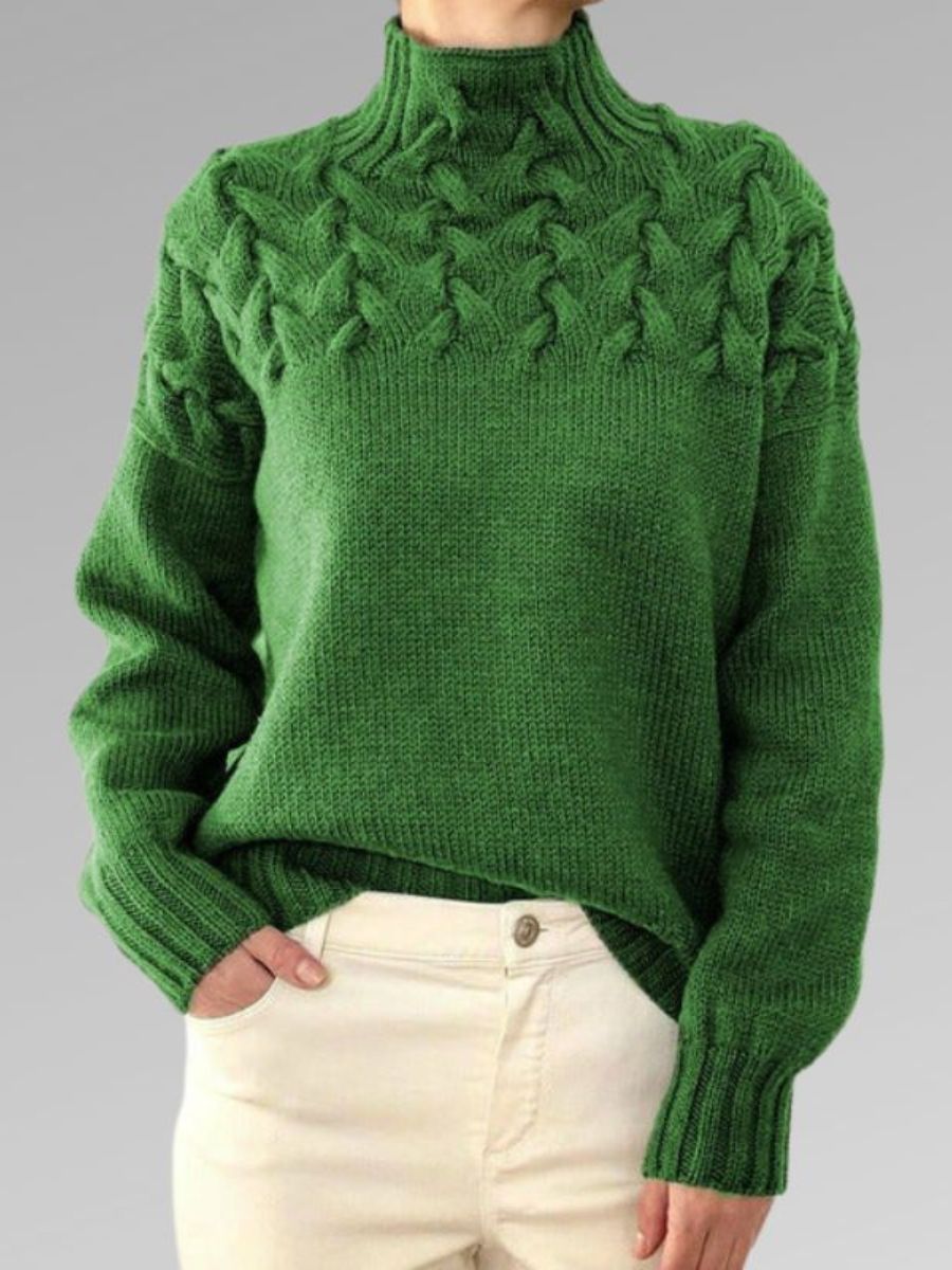 Elegant cable knitted sweater