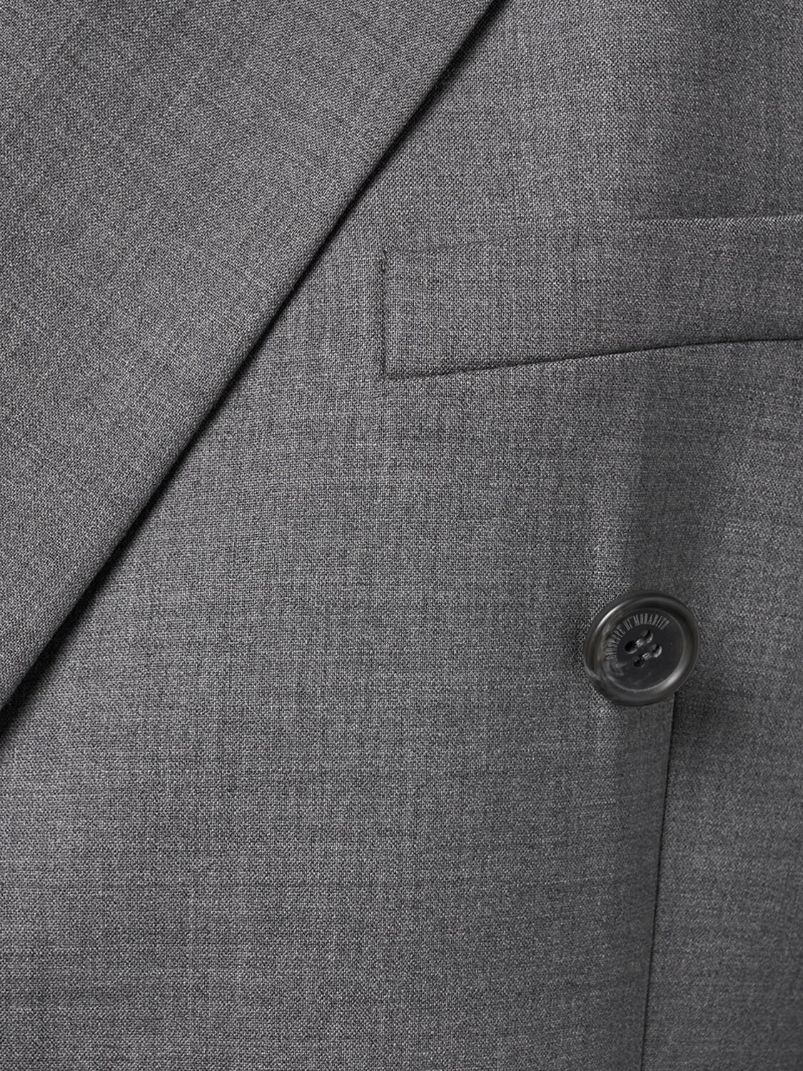 Double Breasted Stretch Wool Gray Coat