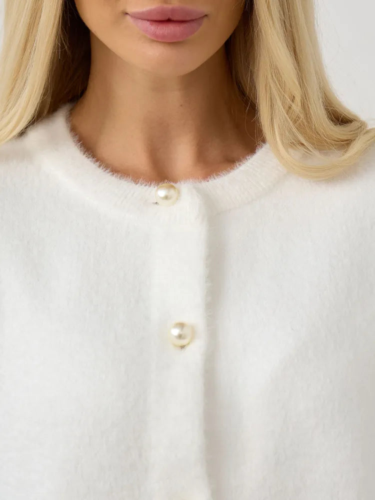 Mink-like Wool Knitted Cardigan