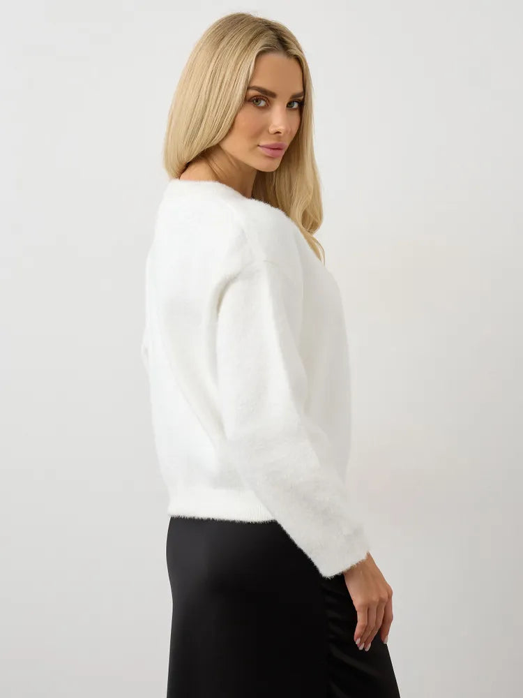 Mink-like Wool Knitted Cardigan