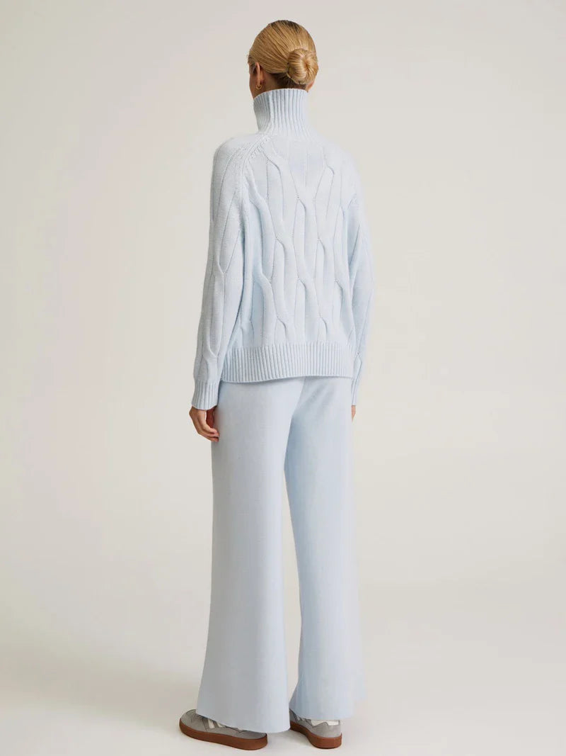 Textured Turtleneck Sweater and Pants Set