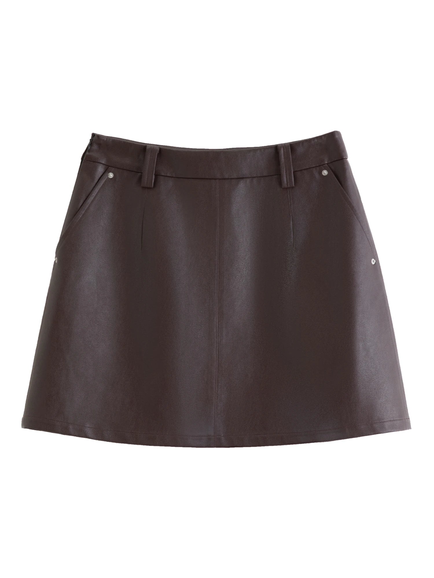 Short Leather Skirt With Belt