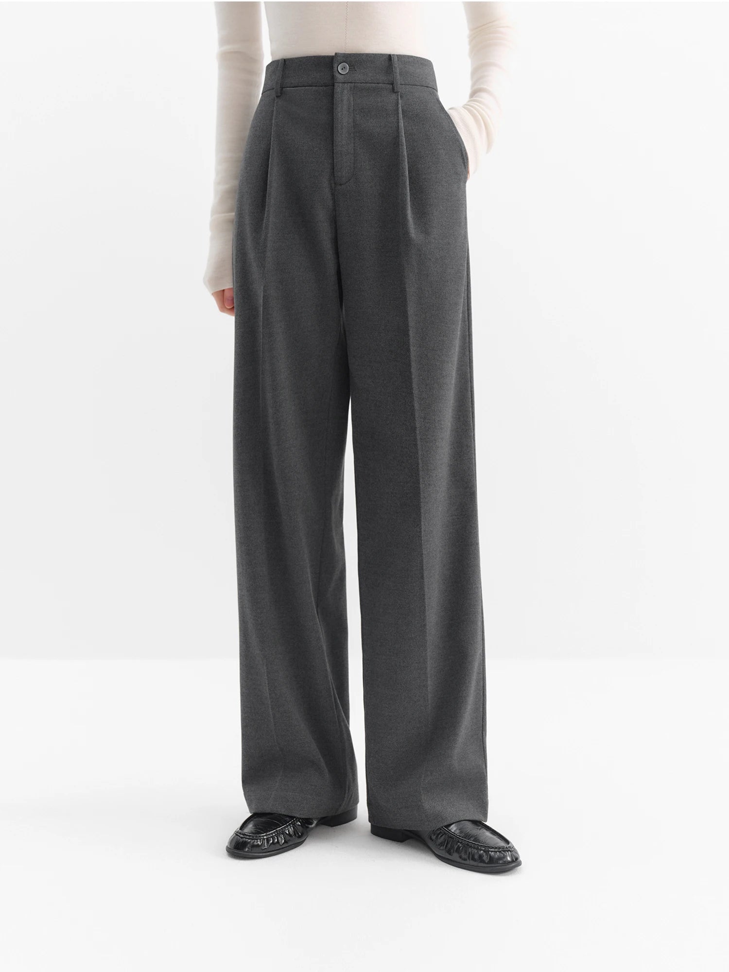Classic High-Waisted Straight Leg Pants