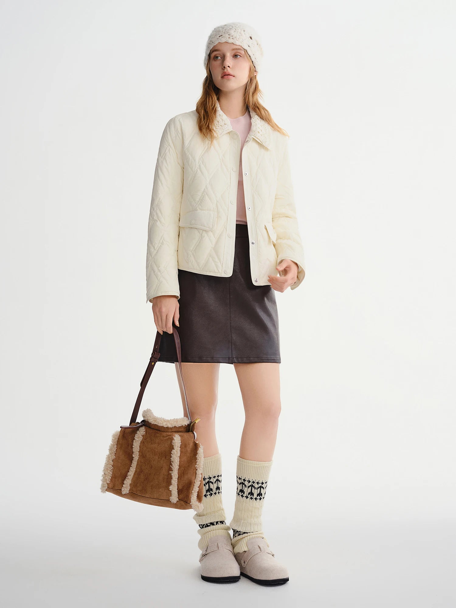 Short Leather Skirt With Belt