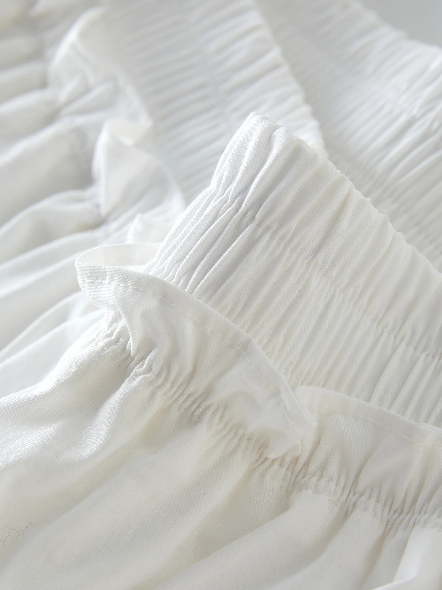 Ruffled Elegant White Top and Skirt Set