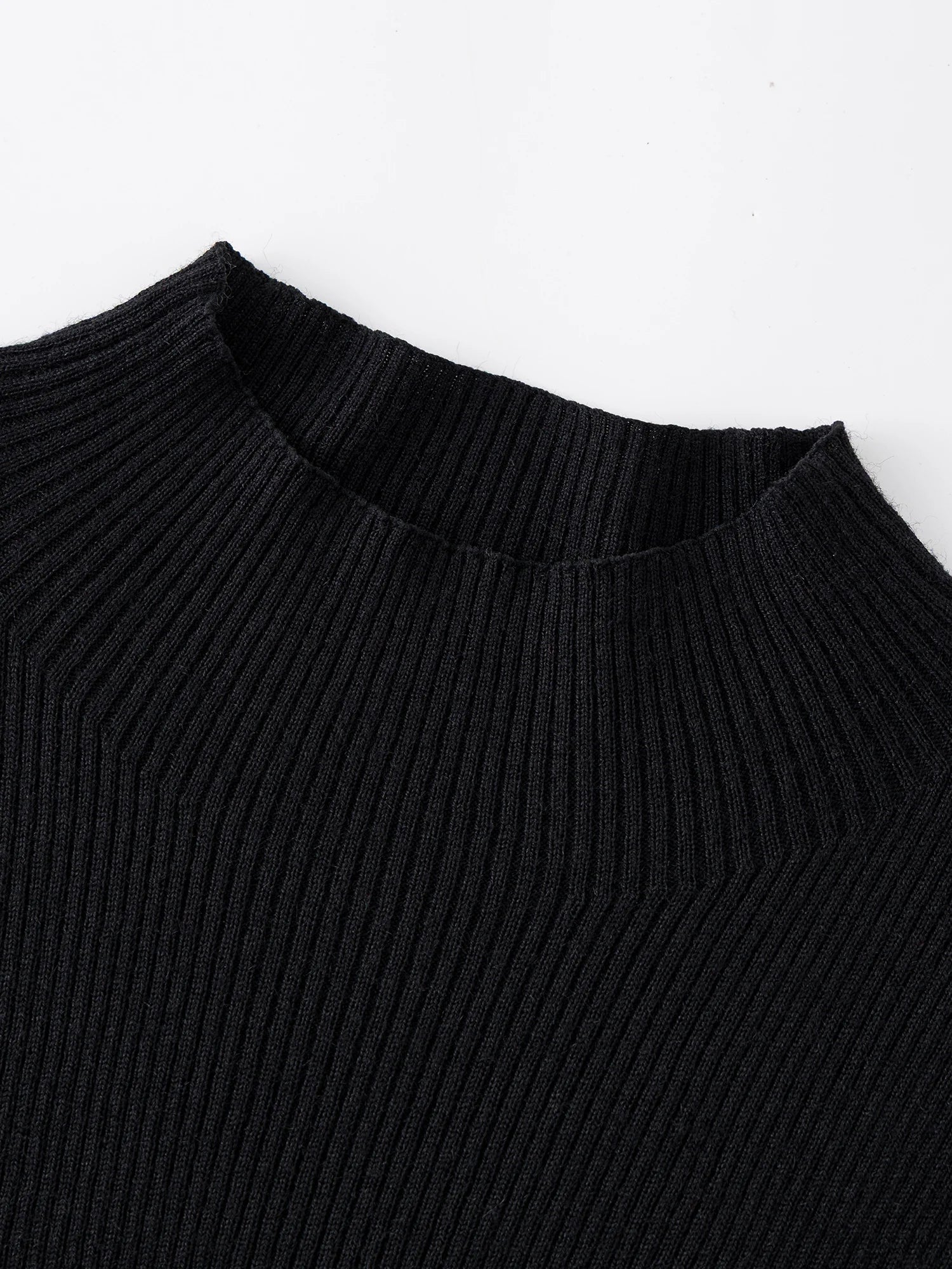 Asymmetric Knit Wool Sweater