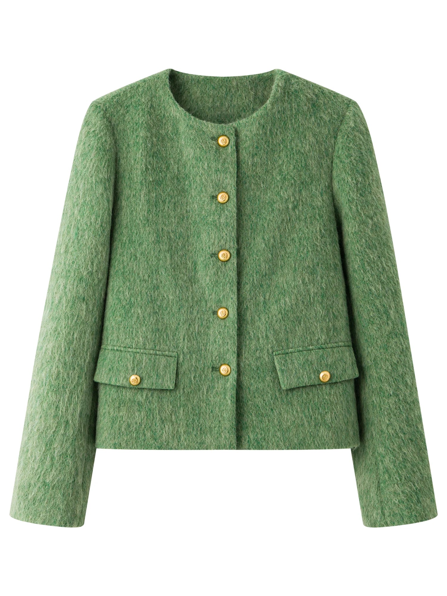 Wool Blend Green Cardigan