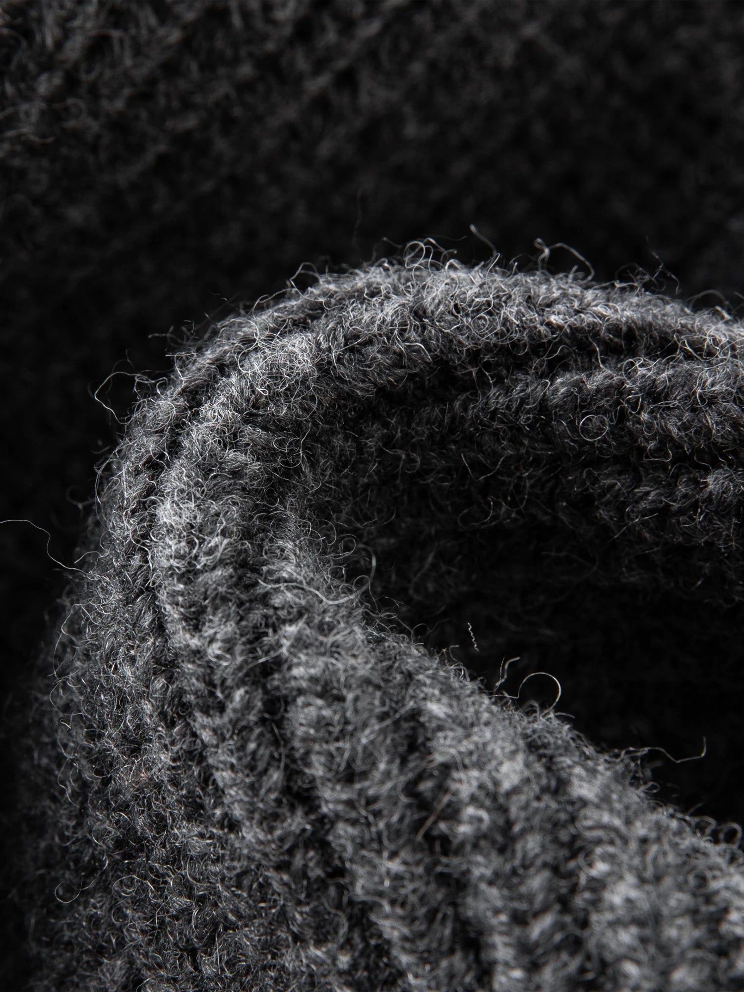 Loose Fit Wool Blend Knit Zipper Sweater