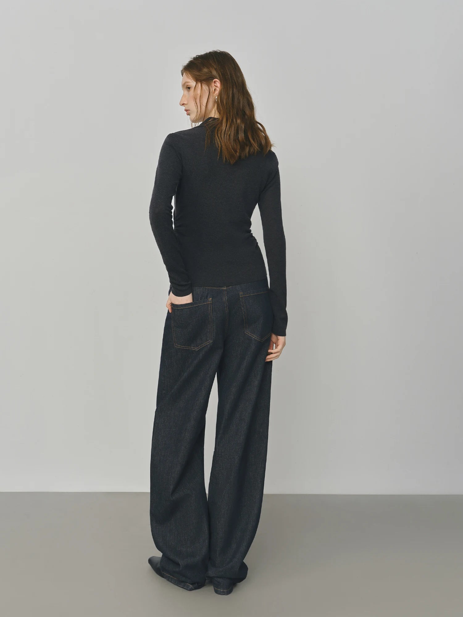 Casual Minimalist Long Sleeve Top