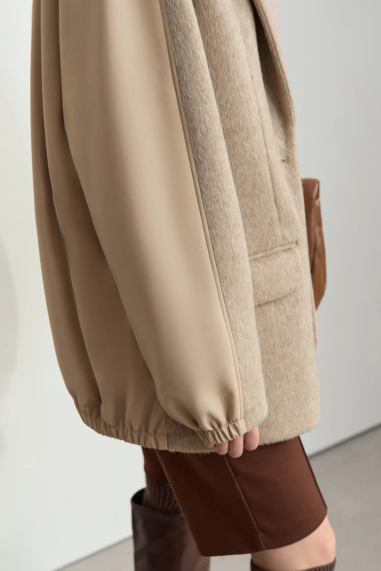 Short Camel Woolen Coat