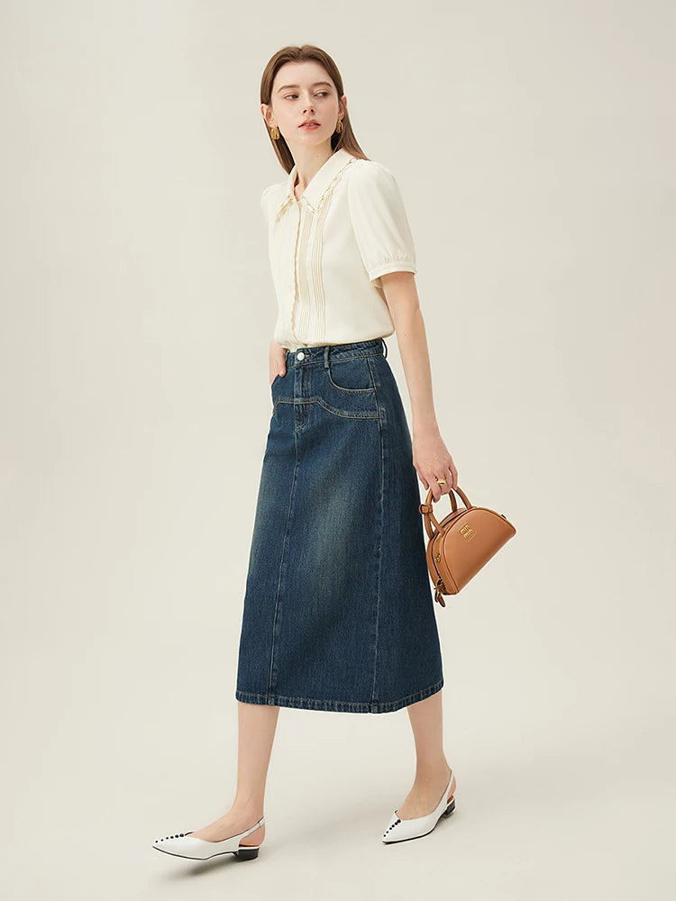 Cool Fiber Versatile Embroidery Beige Top