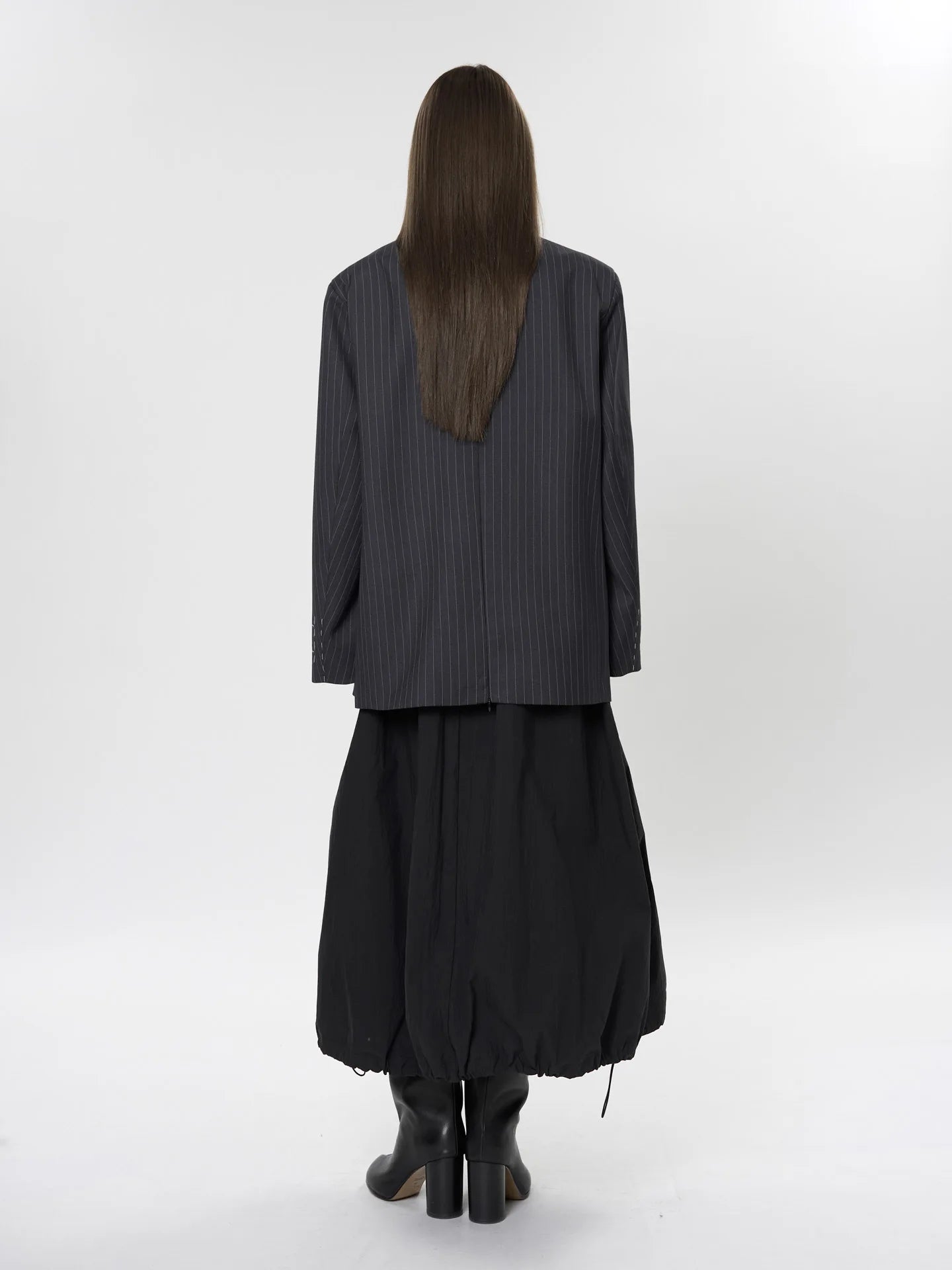 Loose Striped Black Blazer