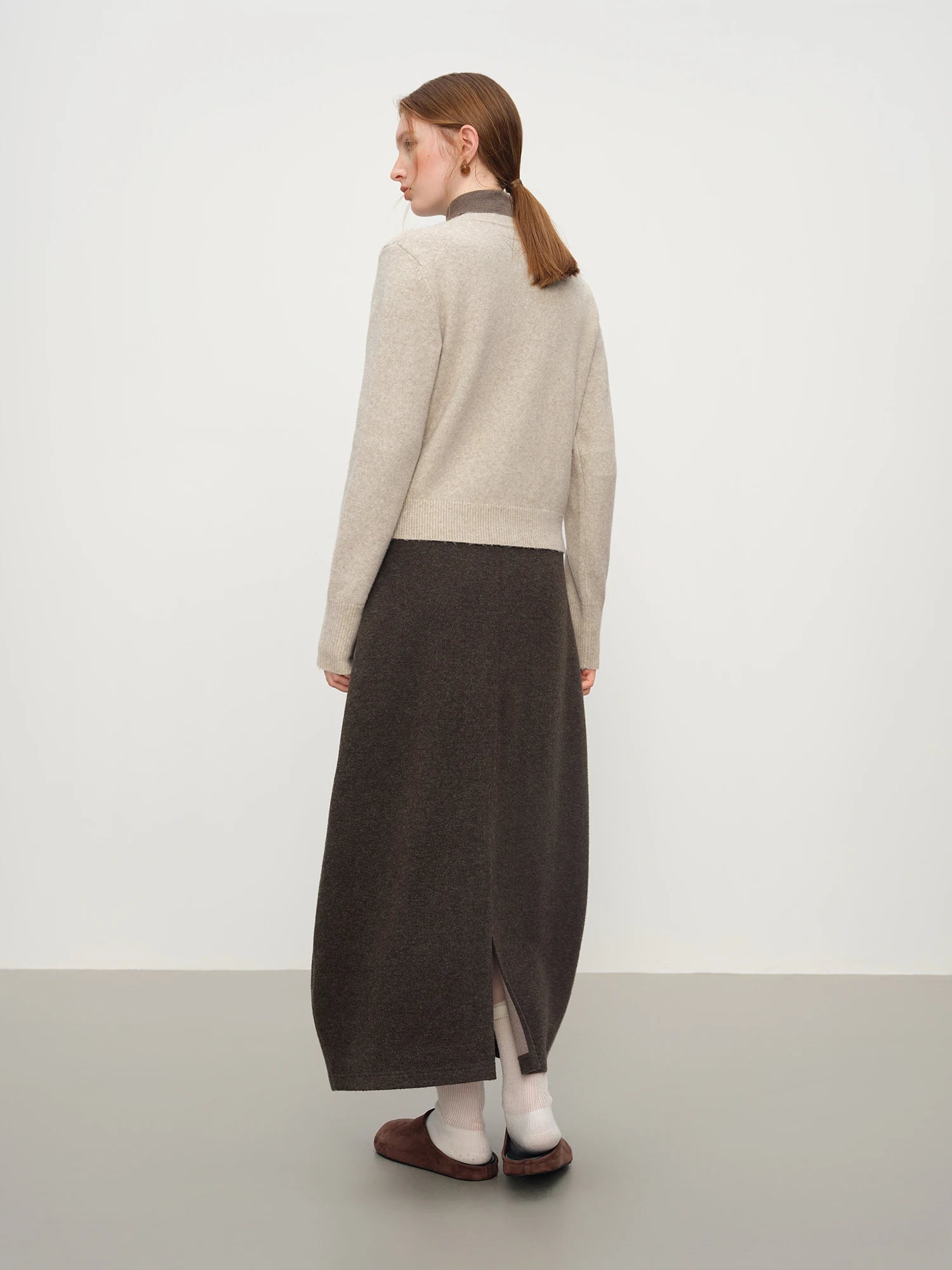 Blend Knit Cardigan With Wool Buttons