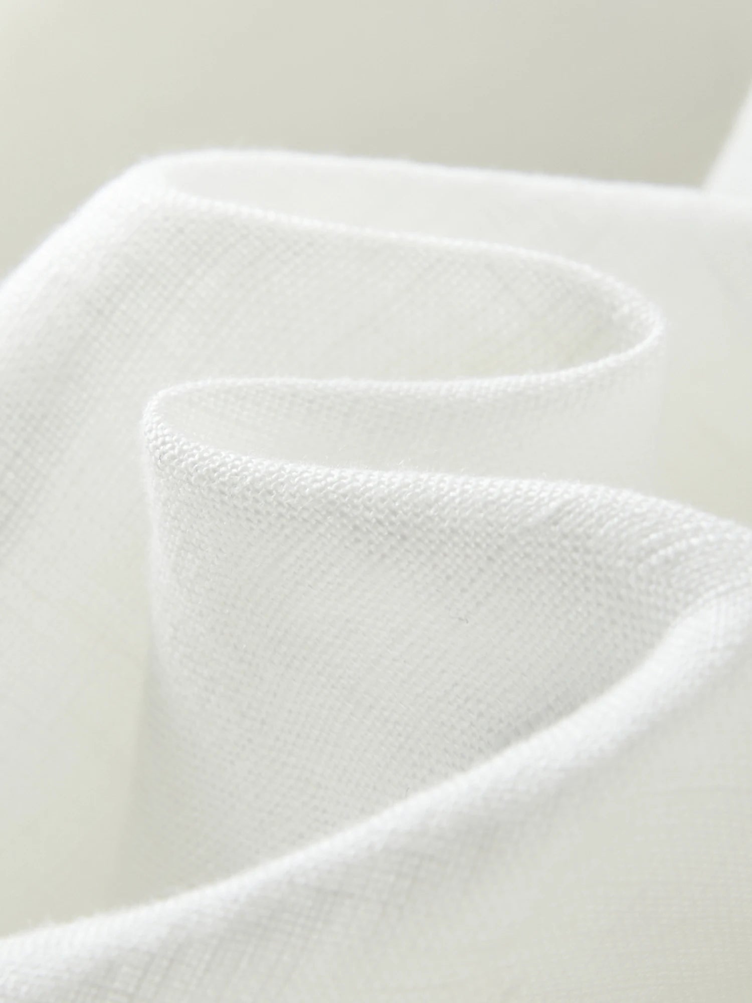 Linen Round Neck Sleeveless White Dress