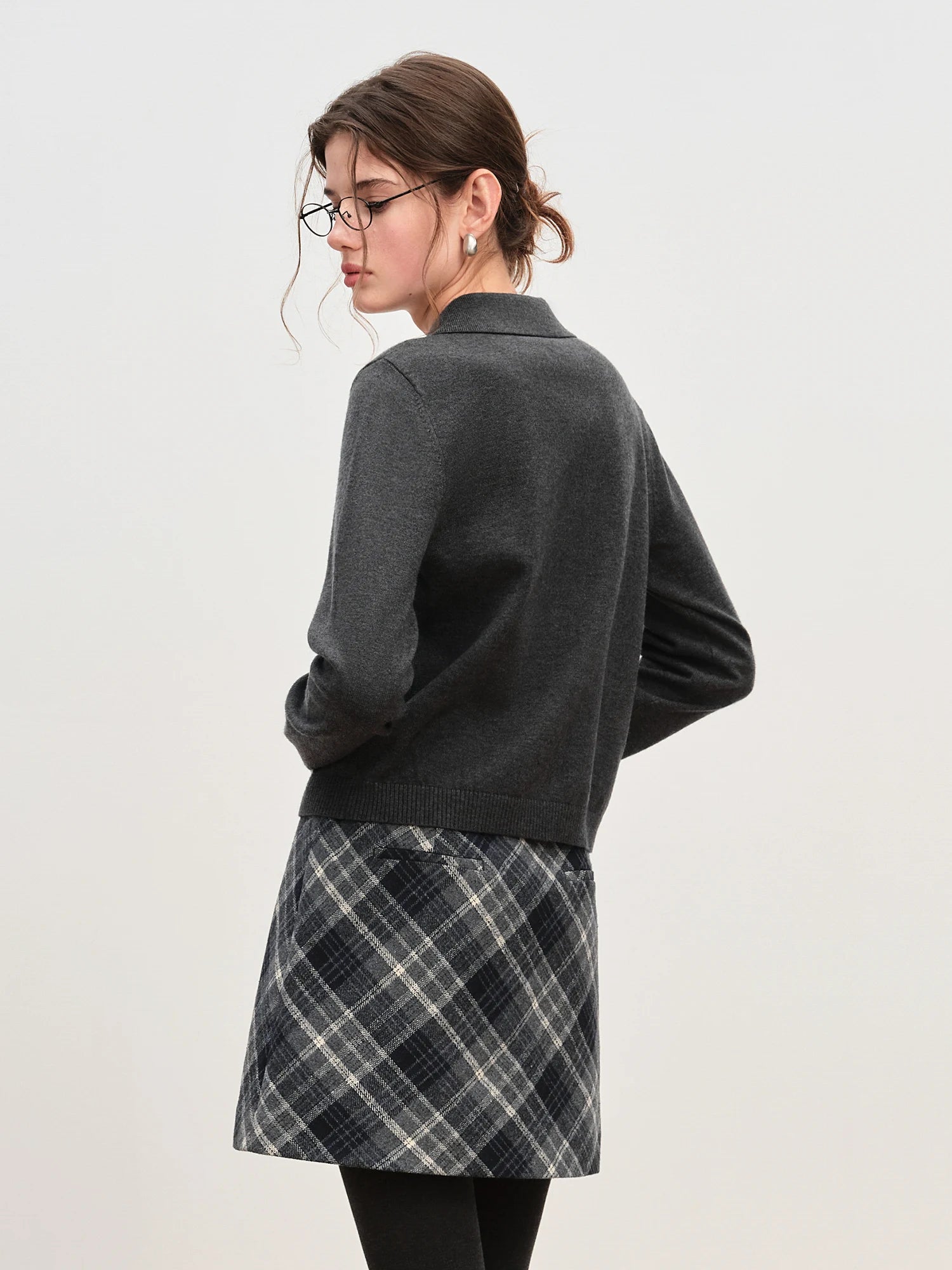 Knitted Dark Grey Cardigan