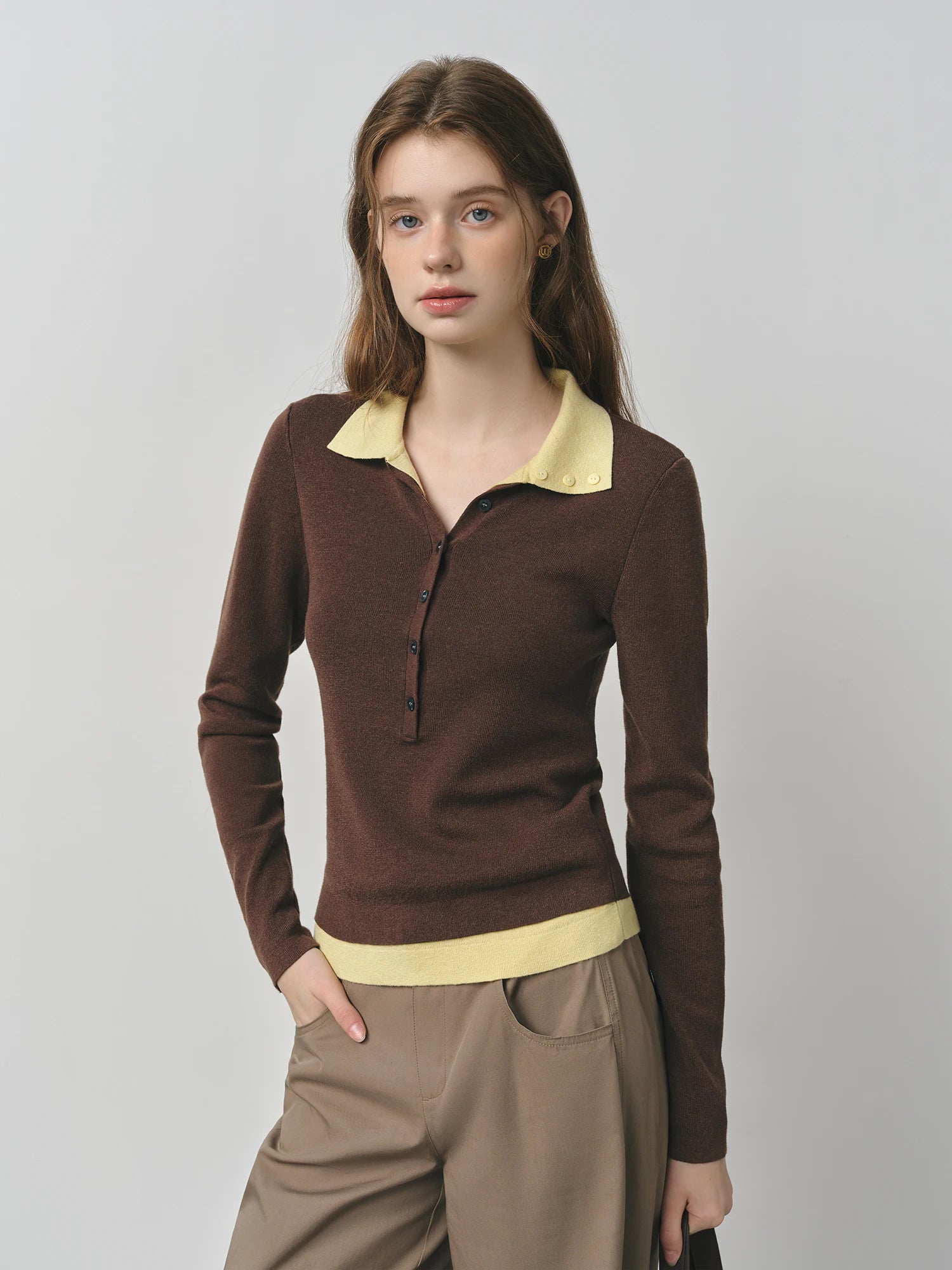 Knitted Two Color Sweater