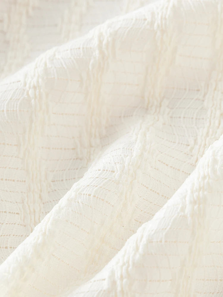 Thin Knitted Sleeveless White Top