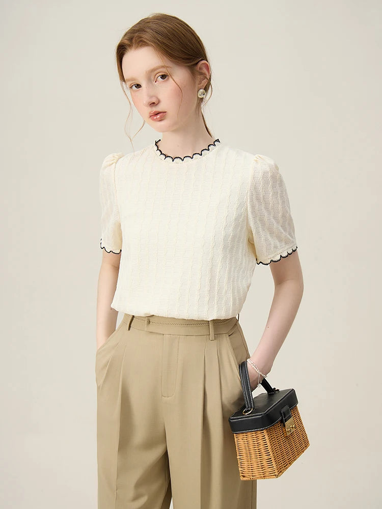 Thin Knitted Sleeveless White Top