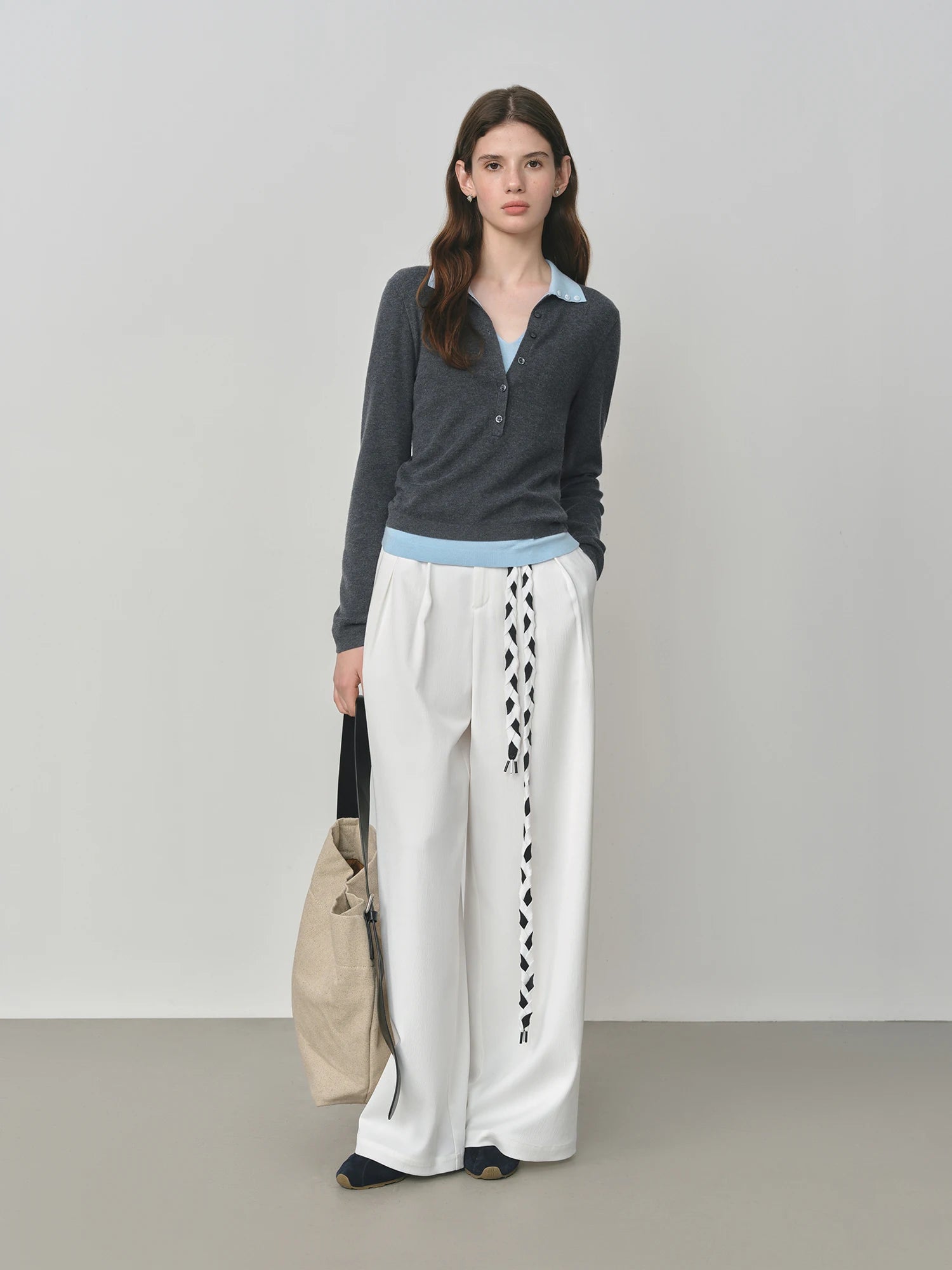 Knitted Two Color Sweater