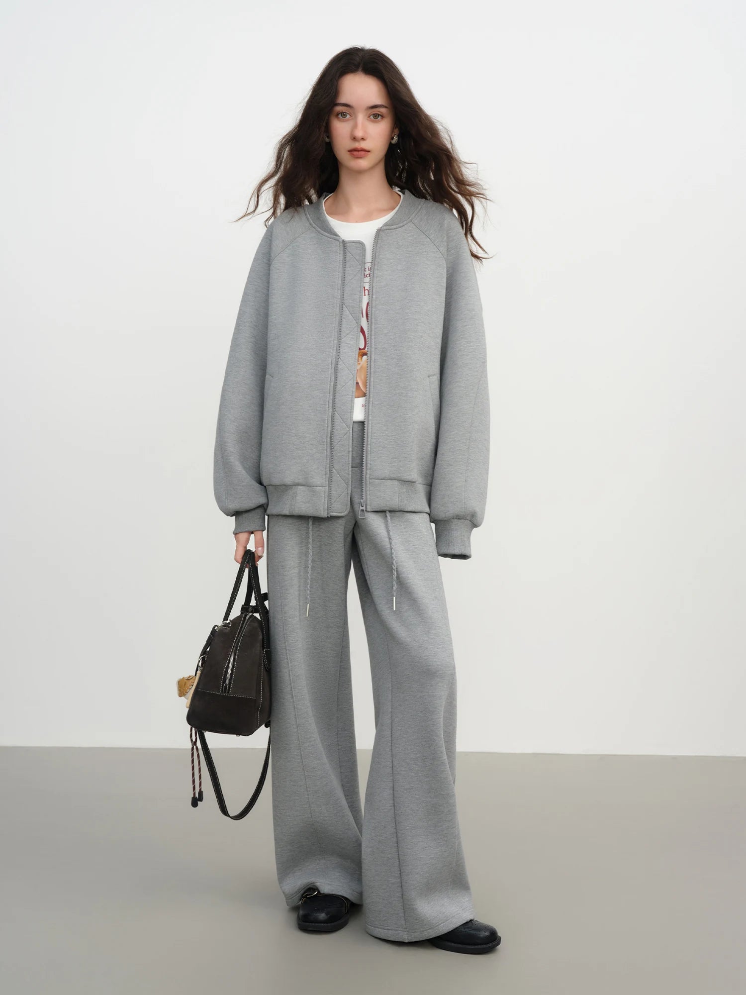 Lightweight Loose Gray Sport Suit