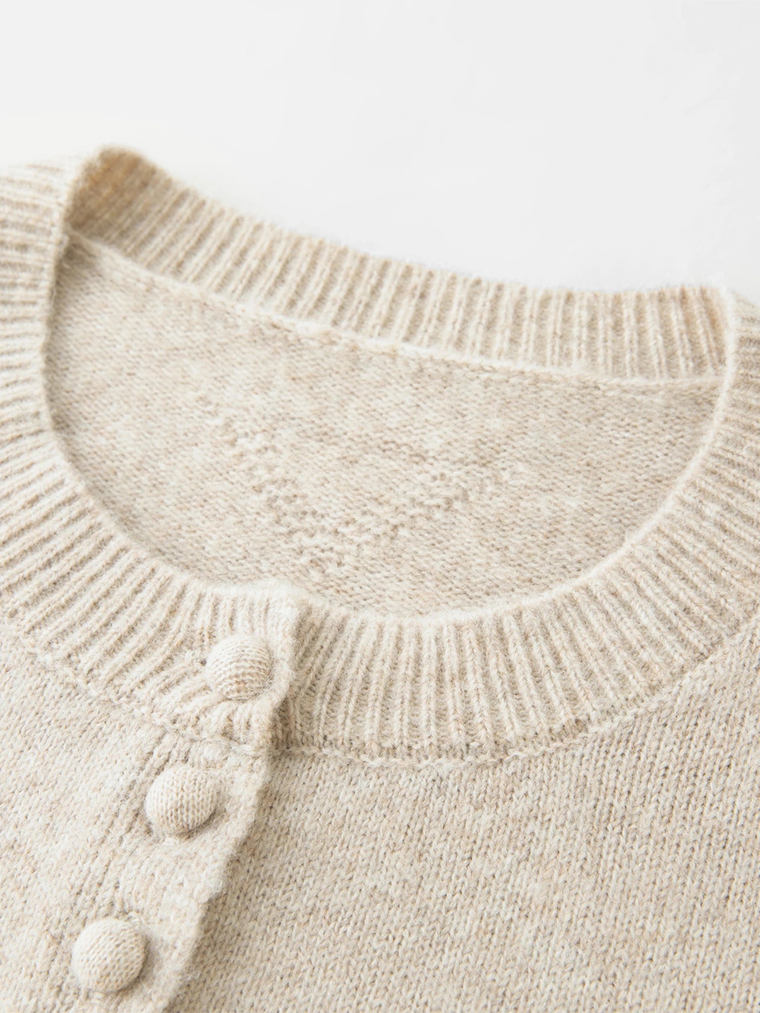 Blend Knit Cardigan With Wool Buttons