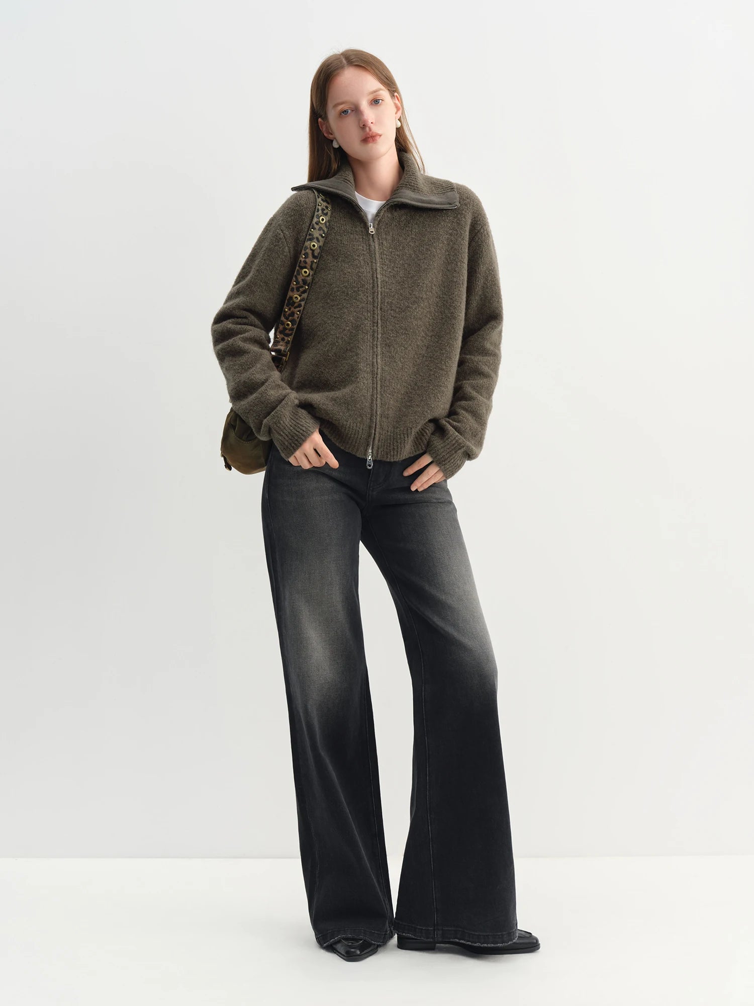 Retro Wide-leg Black Jeans