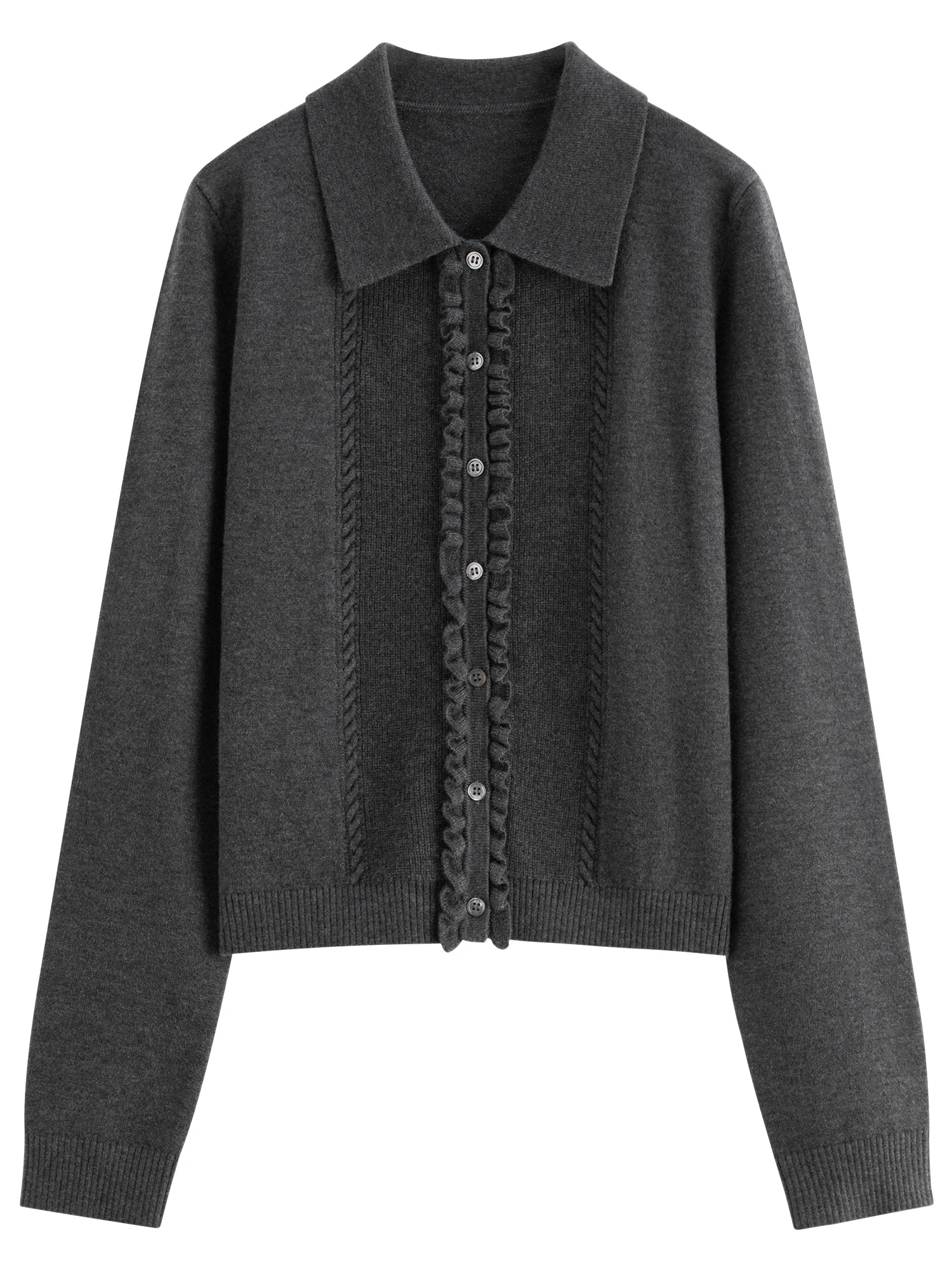 Knitted Dark Grey Cardigan