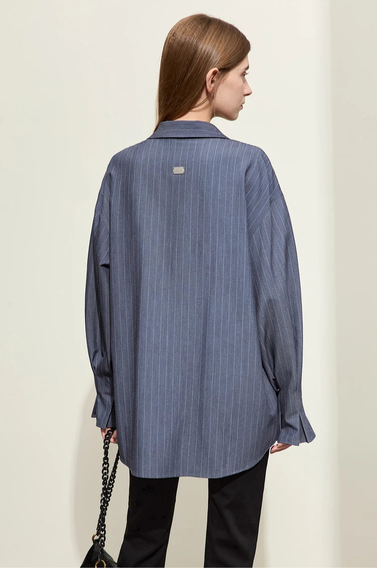 Loose Long Sleeve Striped Shirt