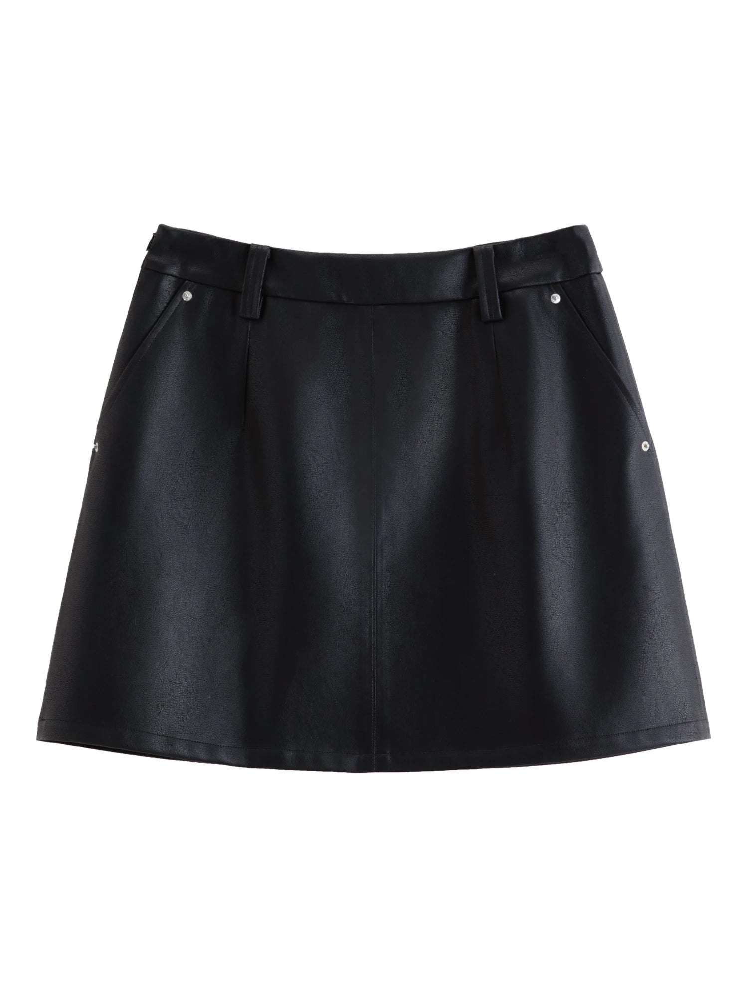 Short Leather Skirt With Belt