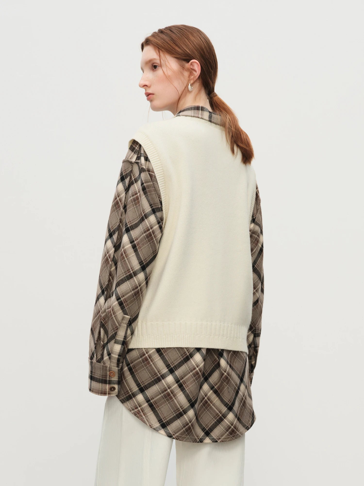 Sleeveless V-neck Wool Vest