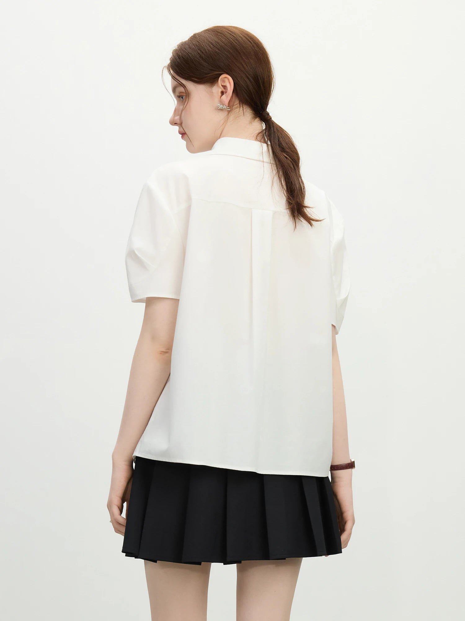 Stripe texture Blue Short-Sleeved Shirt