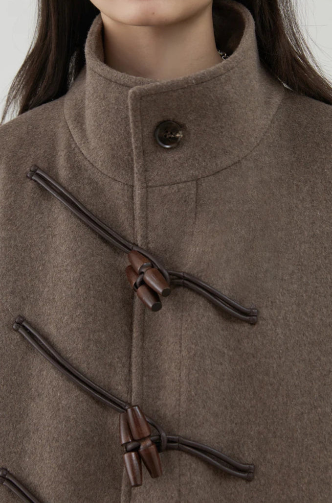 Long Woolen Taupe Coat