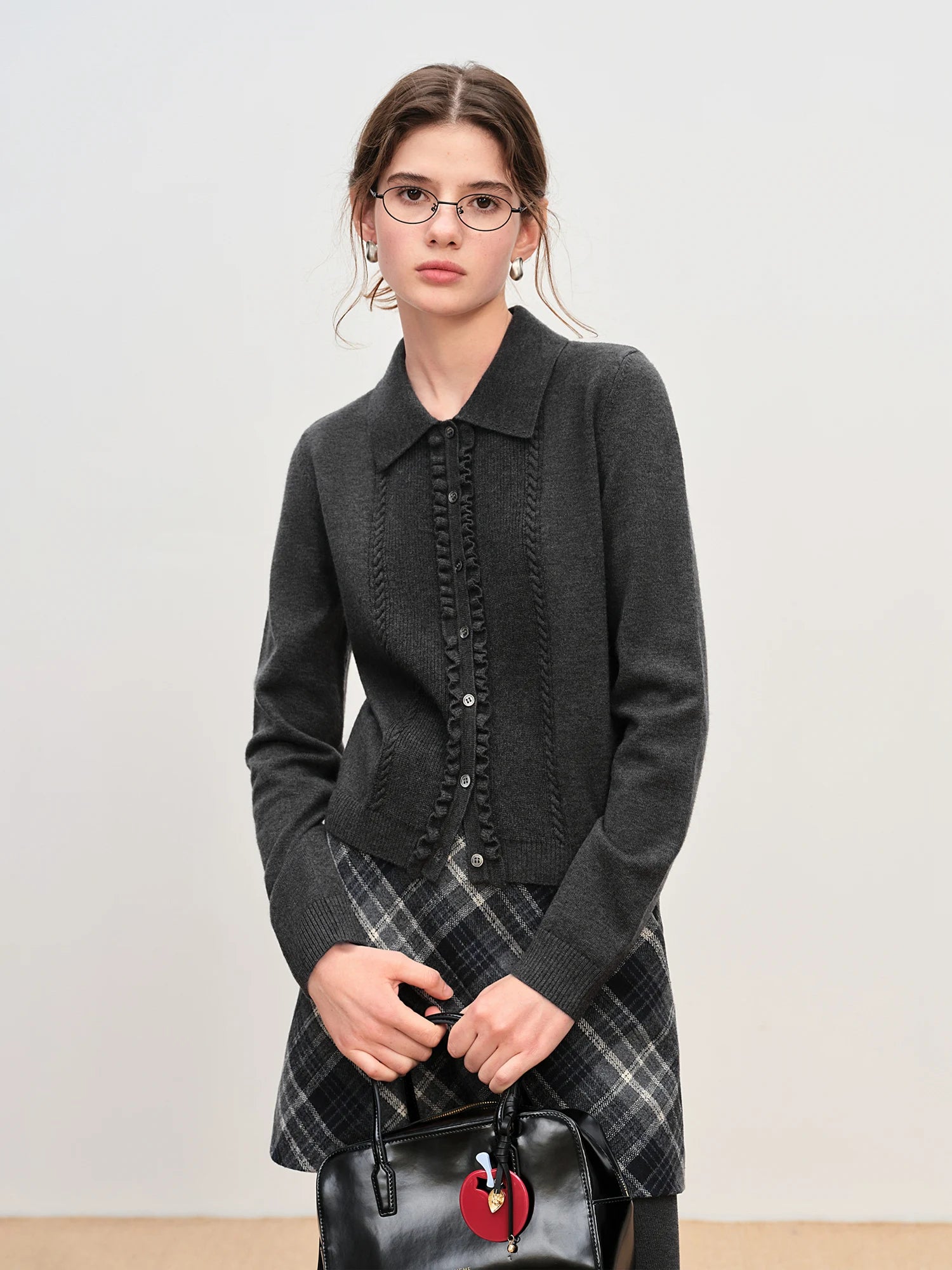 Knitted Dark Grey Cardigan