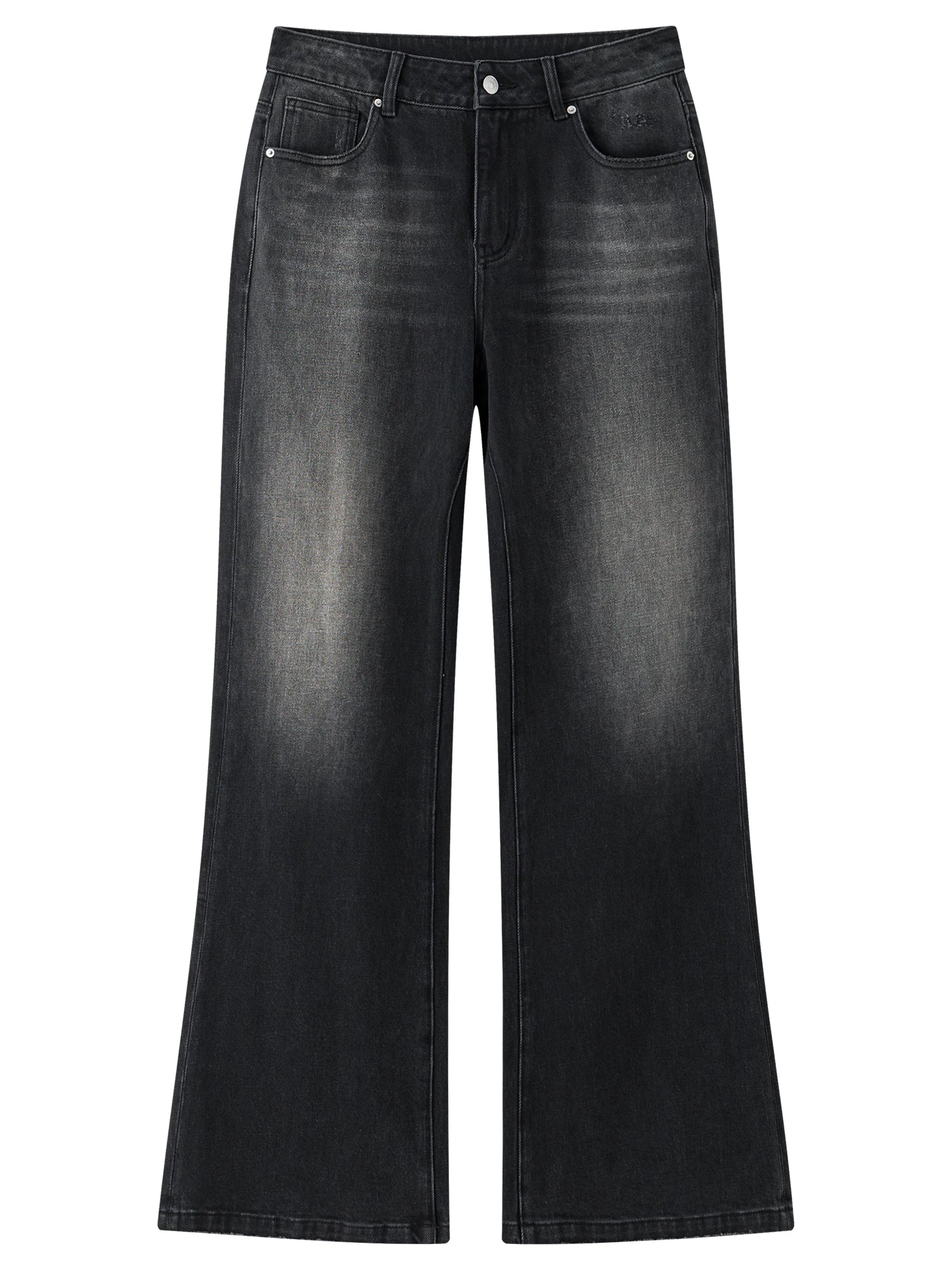 Retro Wide-leg Black Jeans