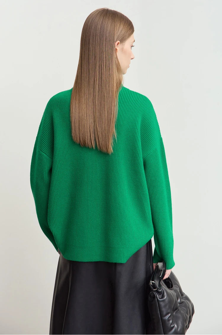 Knitted Crossed Turtleneck Sweater