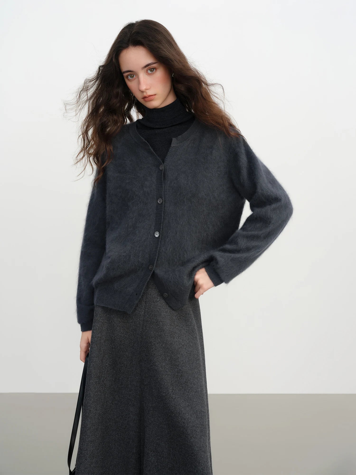 Wool Blend Knitted Cardigan