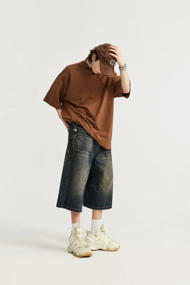 Wide Leg Jeans Shorts