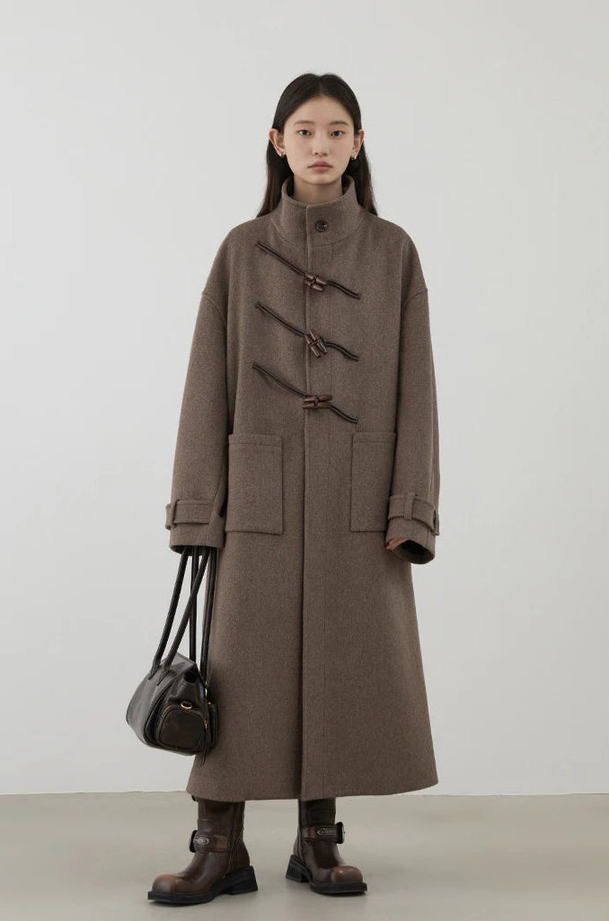 Long Woolen Taupe Coat