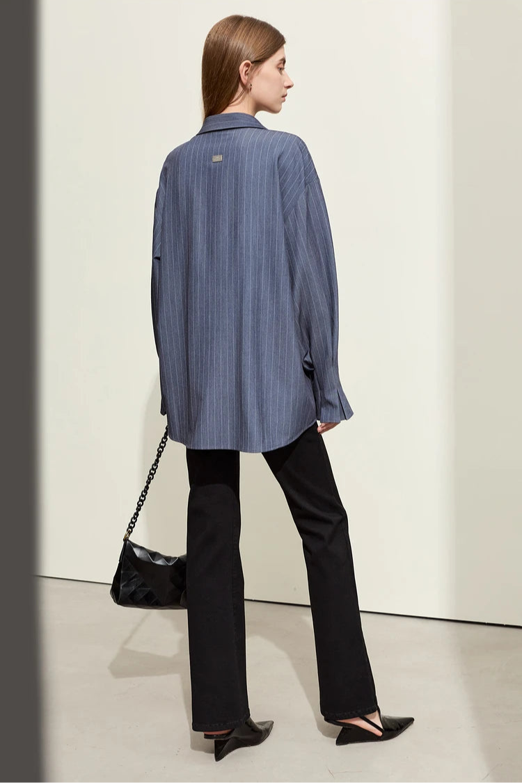 Loose Long Sleeve Striped Shirt