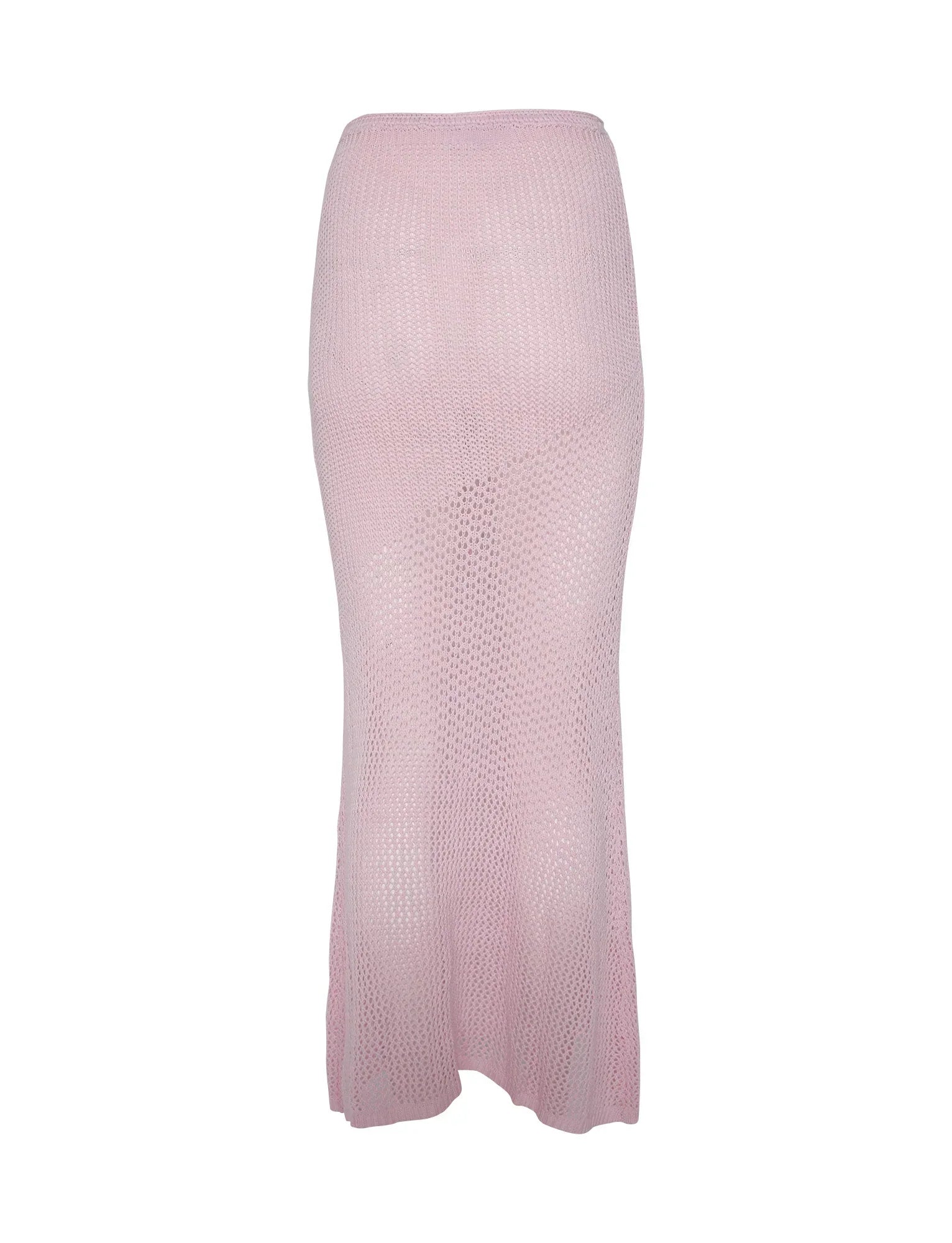 Knitted summer set with top and skirt