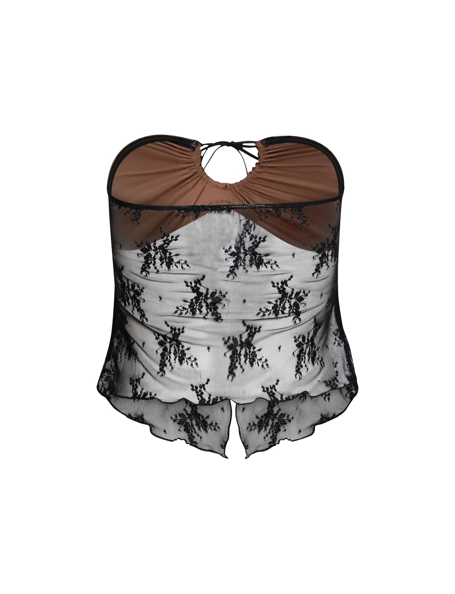 Elegant translucent top with skirt